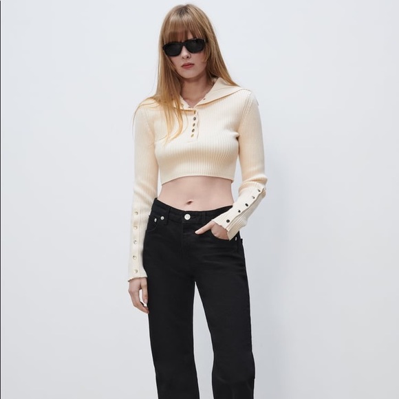 Zara Polo Collar Ribbed Sweater - Picture 11 of 16